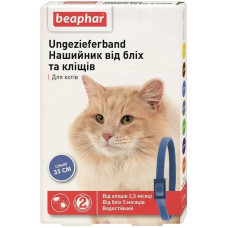 Ошейник от блох и клещей для котов Beaphar Flea&Tick Collar 35 см, синий