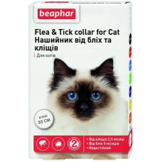 Ошейник от блох и клещей для котов Beaphar Flea&Tick Collar 35 см, белый