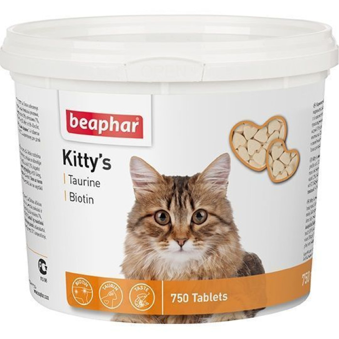 Витаминизированное лакомство для котов Beaphar Kitty's Taurin + Biotin с биотином и таурином