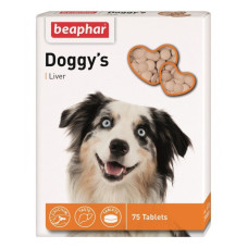 Витаминизированные лакомства Beaphar Doggy's + Liver со вкусом печени для собак, 75 таб