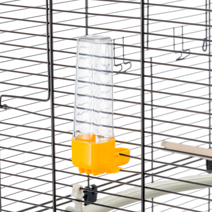 Большая клетка для канареек, попугаев и других мелких птиц PLANETA LARGE BLACK (в комплекте с колесами), 118 x 59 x 135 см