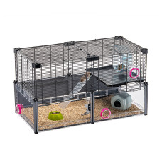 Клетка с аксессуарами для хомяков и мышей MULTIPLA HAMSTER NERA GABBIA  72,5 x 37,5 x h 42 cm