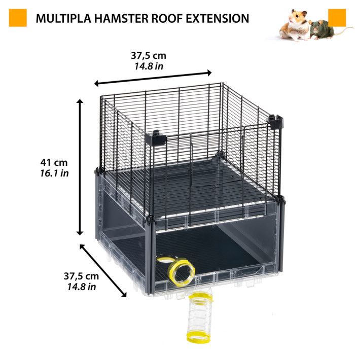 Дополнительный модуль для клетки MULTIPLA HAMSTER ROOF EXTENSION 37,5 x 37,5 x h 41 см