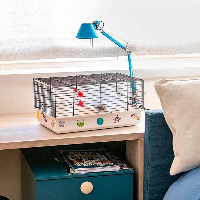 Забавна клітка для хом'яків CAGE CRICETI 9 SPACE BLACK у комплекті з наклейками "космос" 46 x 29,5 x h 23 cm