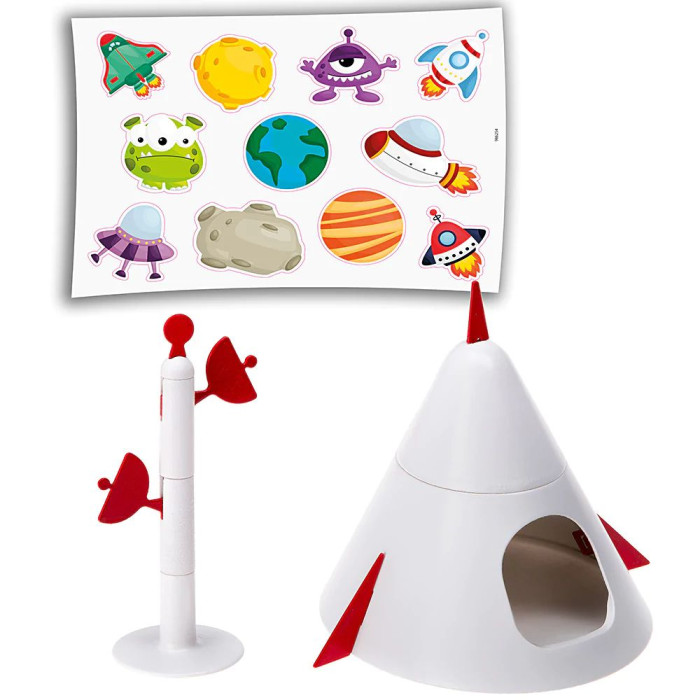 Забавна клітка для хом'яків CAGE CRICETI 9 SPACE BLACK у комплекті з наклейками "космос" 46 x 29,5 x h 23 cm