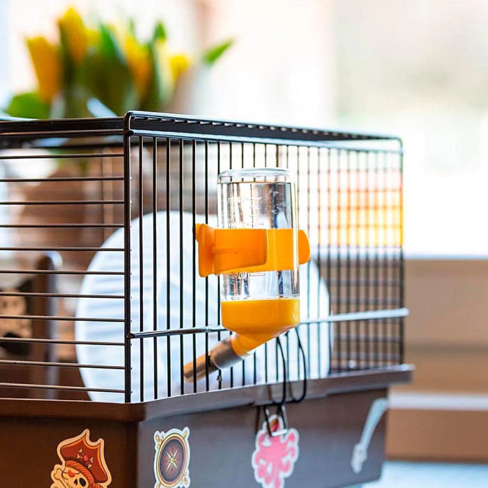 Клітка для хом'яків CAGE CRICETI 9 PIRATES BLACK у комплекті з наклейками "пірати" 46 x 29,5 x h 23 cm