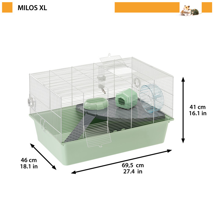 Клетка для хомяков и мышей MILOS XL 69,5 x 46 x h 41 cm