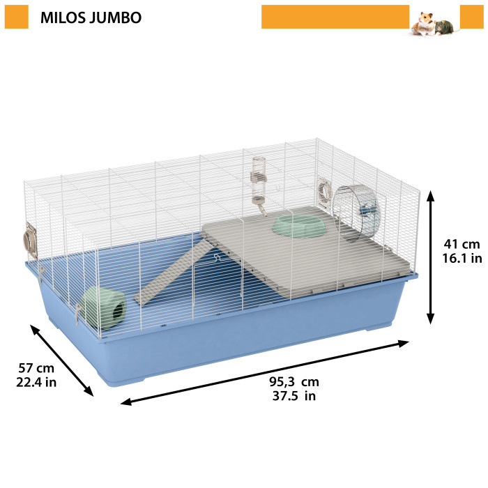 Клетка для хомяков и мышей MILOS JUMBO 95,3 x 57 x h 41 cm