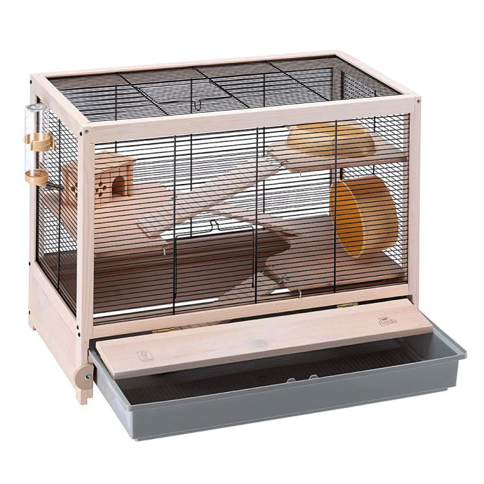 Деревянная клетка для хомяков и мышей CAGE HAMSTERVILLE BLACK 60 x 34 x h 49 cm