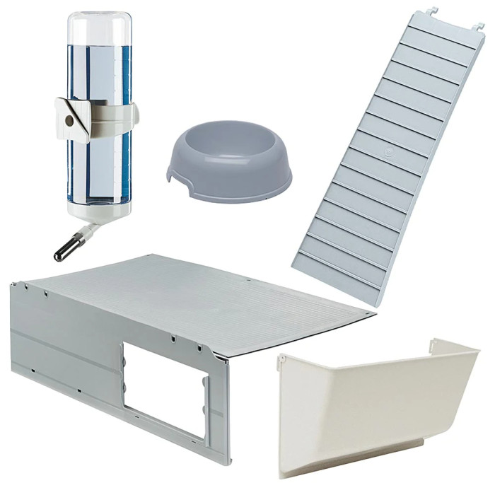 Модульна клітка CAGE MULTIPLA BLACK для кроликів та морських свинок з аксесуарами 107,5 х 72 х 50 см