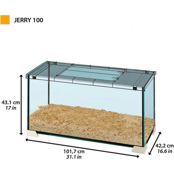 Скляна клітка CAGE JERRY 100, 101,7 x 42,2 x h 43,1 cm