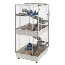 Двухэтажная клетка для хорьков на колесах CAGE FURET TOWER GREY 75 x 80 x h 161 cm