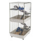 Двухэтажная клетка для хорьков на колесах CAGE FURET TOWER GREY 75 x 80 x h 161 cm