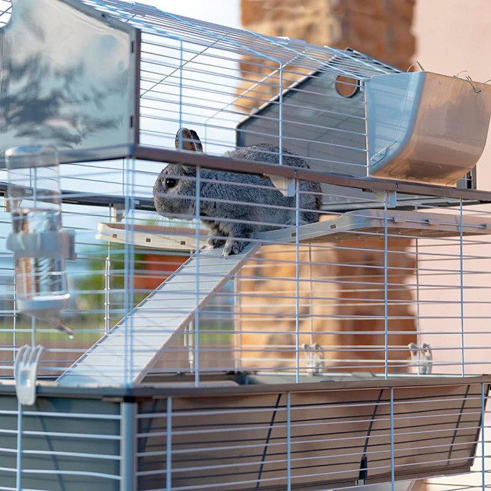 Трехуровневая клетка для кроликов CAGE BARN 100 DOUBLE WHITE с аксессуарами 95 x 57 x h 121 cm