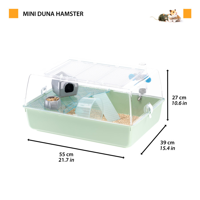 Клетка для хомяков CAGE MINI DUNA HAMSTER с открывающейся крышей 55 x 39 x h 27 cm