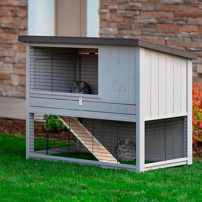 Дворівнева клітка для кроликів CAGE RANCH 120 BASIC із північної сосни 117 x 67,5 x h 95,5 cm