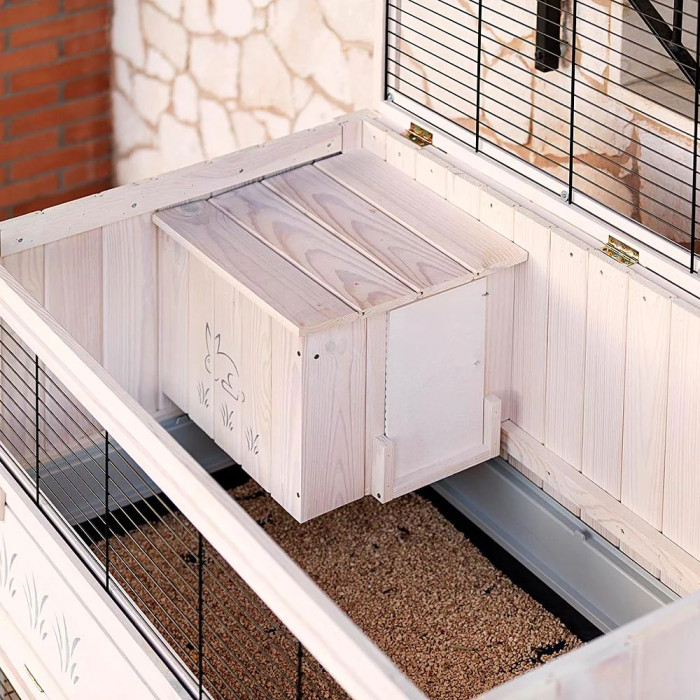 Деревянная клетка для кроликов CAGE COTTAGE LARGE для использования в помещении 129 x 70 x h 104,5 cm