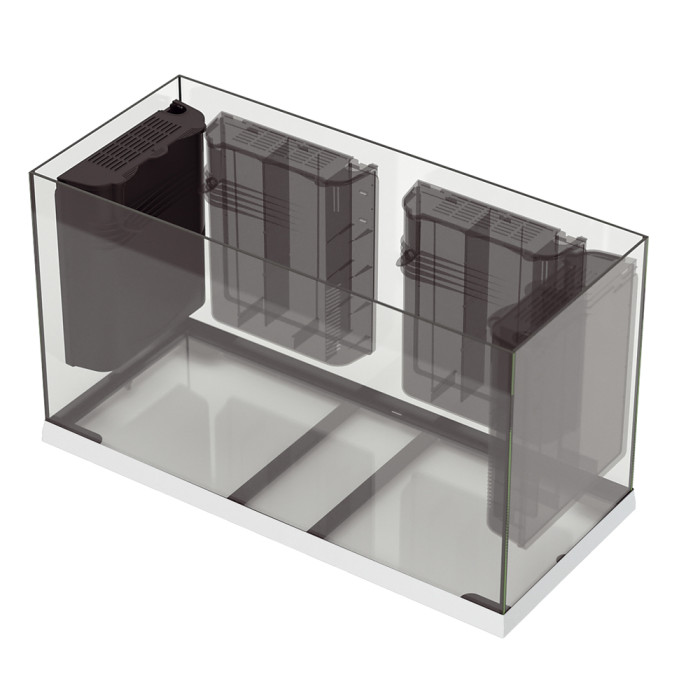 Скляний акваріум DUBAI 100 LED BLACK зі світлодіодними лампами та внутрішнім фільтром (101 x 41 x h 53 cm - 190 L)