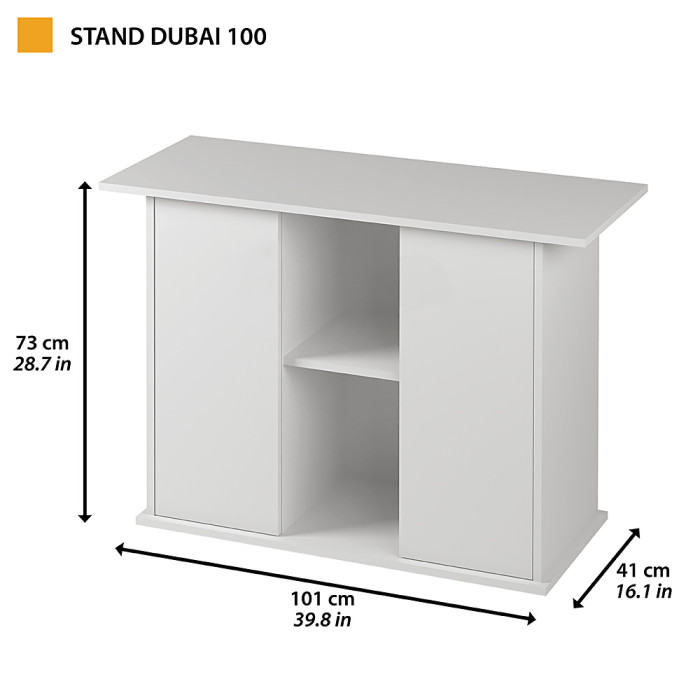 Подставка для профессиональных аквариумов Dubai 100 WHITE (101 x 41 x h 73 cm)
