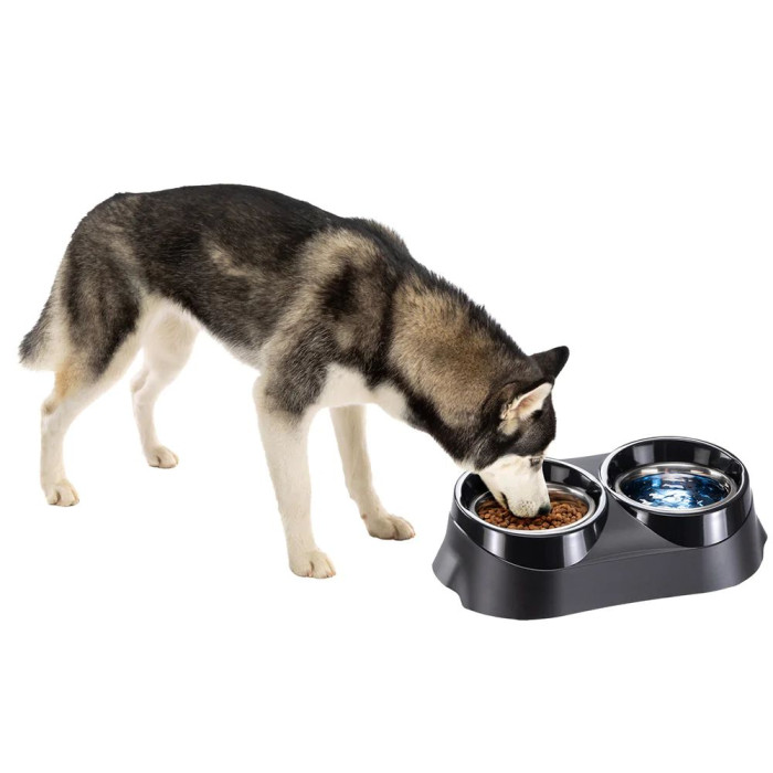 Пластиковая подставка с металлическими мисками DUO FEED 05 Ferplast