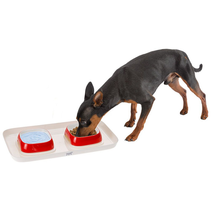 Пластиковая миска для собак и кошек GLAM TRAY XS DOVE GREY