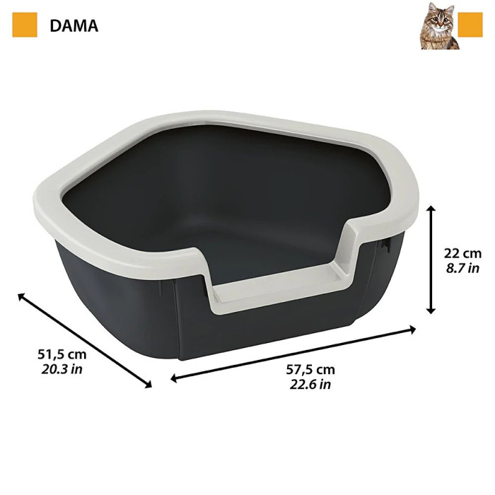 Кутовий туалет для кішок LITTER TRAY DAMA Ferplast 57,5 ??x 51,5xh 22 cm