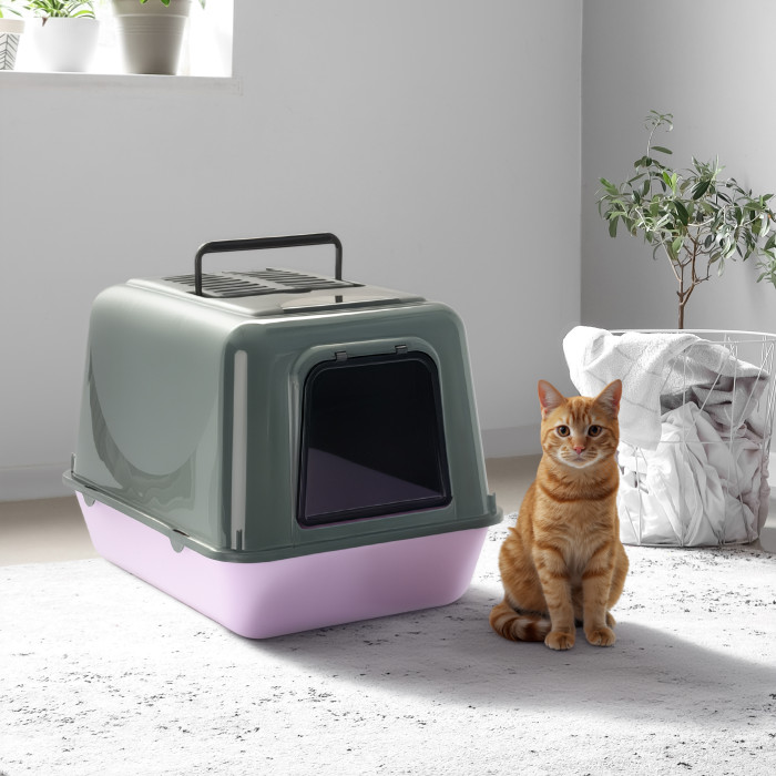 Закрытый туалет для кошек TOILET CLEAR CAT 20 Ferplast (39,5 x 52,5 x h 38 cm)