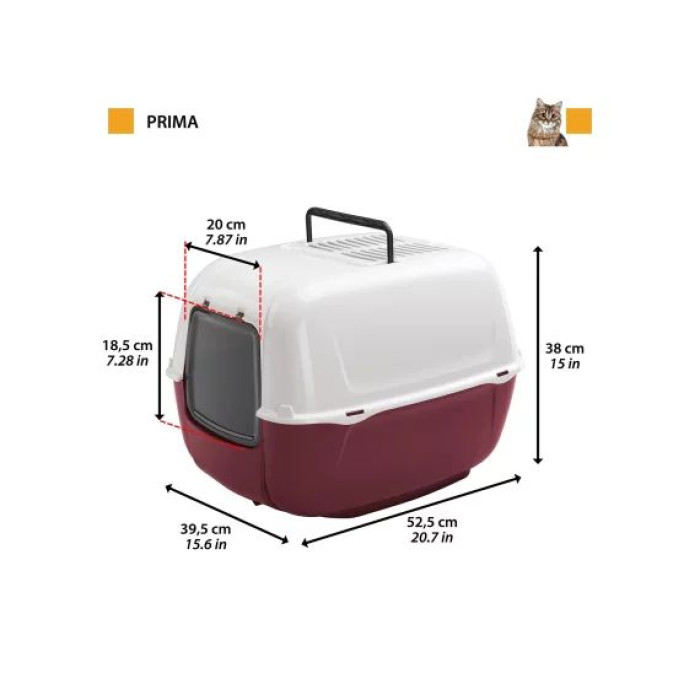 Закрытый туалет для кошек TOILET HOME PRIMA Ferplast, 39,5 x 52,5 x h 38 cm