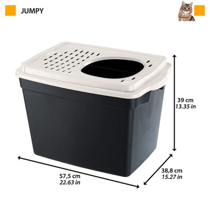 Закритий туалет для кішок TOILET HOME JUMPY Ferplast з верхнім входом, 38,8x57,5 ??x h 39 cm