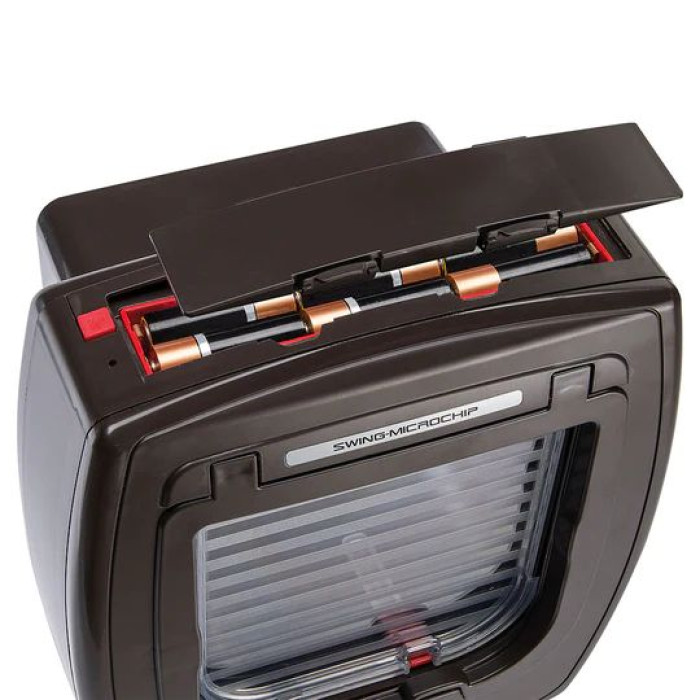 Дверка для кошек SWING MICROCHIP BROWN с системой считывания микрочипов