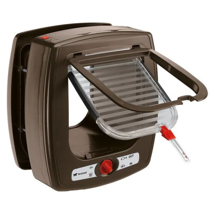 Дверка для кошек SWING MICROCHIP BROWN с системой считывания микрочипов