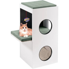 Деревянная мебель для кошек Ferplast CAT TREE BLANCO с когтеточкой, игрушкой и местом для сна 40 x 55 x h 80 cm