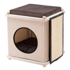 Ігровий комплекс для кішок Ferplast CAT TREE AKIRA з кігтеточкою та м'яким спальним місцем 38x38xh 43 cm