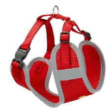 М'яка шлея для собак з дихаючого нейлону NIKITA P HARNESS RED, M - A: 30-43 см, B: 38-55 см, 15 мм