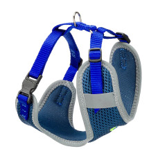 Мягкая шлейка для собак из дышащего нейлона NIKITA P HARNESS BLUE, M - A: 30-43 см, B: 38-55 см, 15 мм