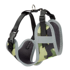 Мягкая шлейка для собак из дышащего нейлона NIKITA P HARNESS GREEN/Military, M - A: 30-43 см, B: 38-55 см, 15 мм