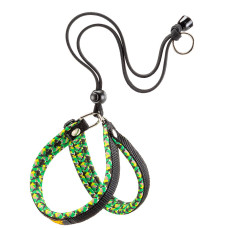 Ергономічна шлейка для собак з м'якою підкладкою та еластичною застібкою AGILA FANTASY BLACK 2 - A=B 32-50 см, 15 мм