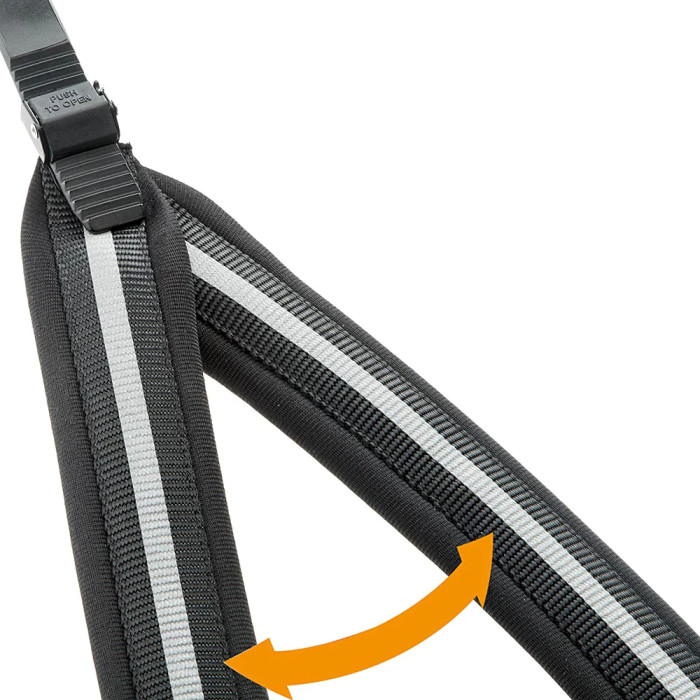 Эргономична шлея для собак со светоотражающей лентой AGILA REFLEX ORANGE, №9 - A=B 77-85 cm, 25 mm