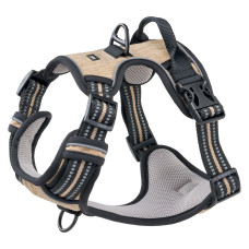 Шлейка для дрессировки собак VIGOR S MARRONE PETTORINA с двойными кольцами для поводков (A: 30-43 cm B: 28-56 cm 25 mm)