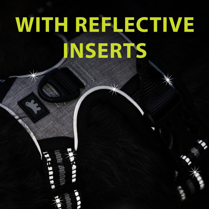 Шлейка для дрессировки собак VIGOR L VIOLA PETTORINA с двойными кольцами для поводков (A: 38-59 cm B: 34-88 cm 25 mm)