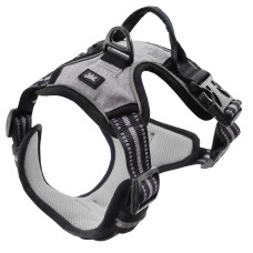 Шлейка для дрессировки собак VIGOR S GRIGIA PETTORINA с двойными кольцами для поводков (A: 30-43 cm B: 28-56 cm 25 mm)