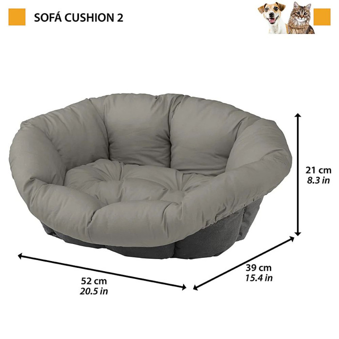 Подушка SPARE SOFA' 2 DOVE GREY для пластикового лежака Ferplast Siesta Deluxe 52 x 39 x h 21 cm