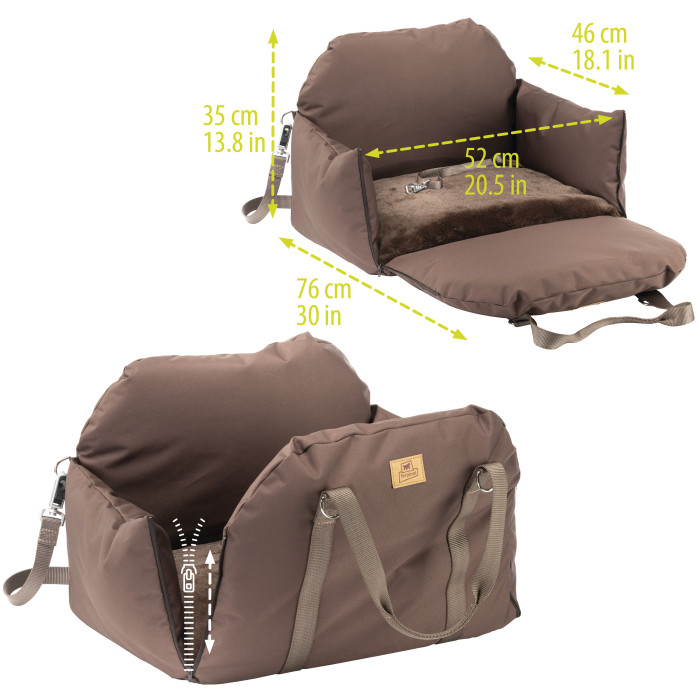 Сумка-переноска CRUISER для автомобиля, коричневая 52 x 46 x h 35 cm