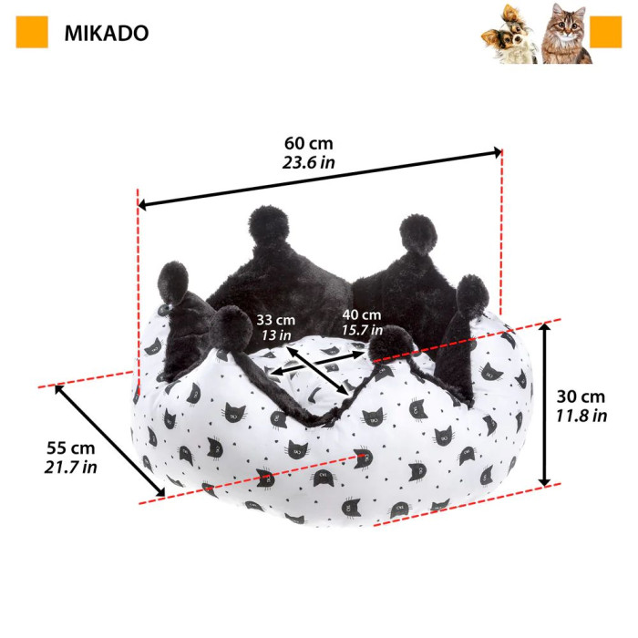 Лежак для кошек MIKADO BEDDING Ferplast 60 x 55 x h 30 cm