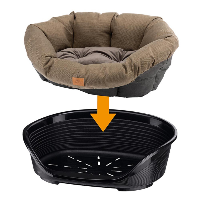 Лежак із подушкою SOFA' TWEED BROWN 2 (52 x 39 x h 21 cm)