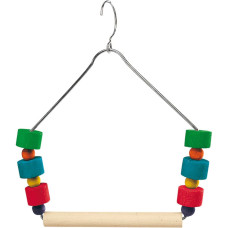 Деревянные качели PA 4084 WOODEN SWING/BEADS для канареек и экзотических птиц 12,5 x h 17,5 cm