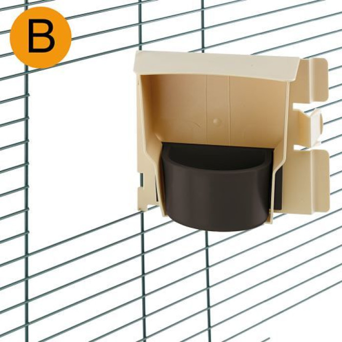 Поворотная кормушка для волнистых попугаев BRAVA 4 FEEDER WHITE/BEIGE 16,5 x 9,5 x h 14 cm