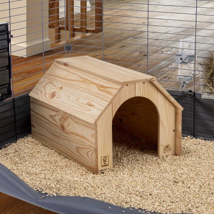 Дерев'яний будиночок HIDDA MAXI WODDEN HOUSE RABBIT для кроликів, 46 x 40 x h 27 cm