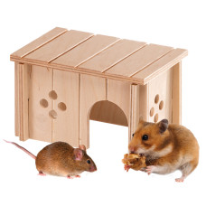 Деревянный домик SIN 4642 WODDEN HOUSE HAMSTER 14,5 x 9,5 x h 8,5 cm