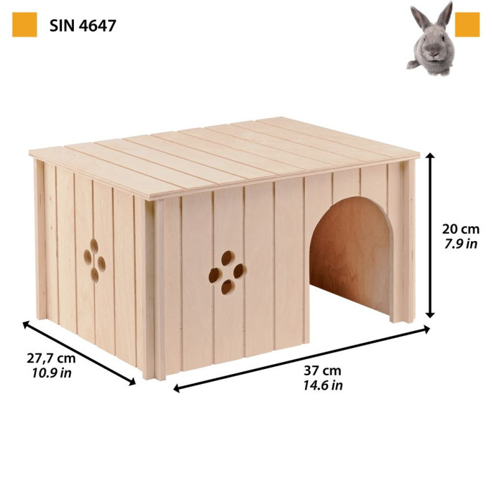 Дерев'яний будиночок SIN 4647 L. WODDEN HOUSE RABBI 37 x 27,7 x h 20 cm